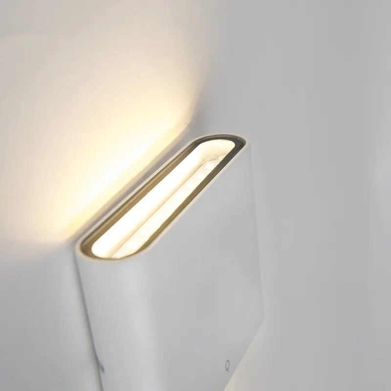 Moderne buiten wandlamp wit 11,5 cm incl. LED - Batt Modern IP65 Buitenverlichting
