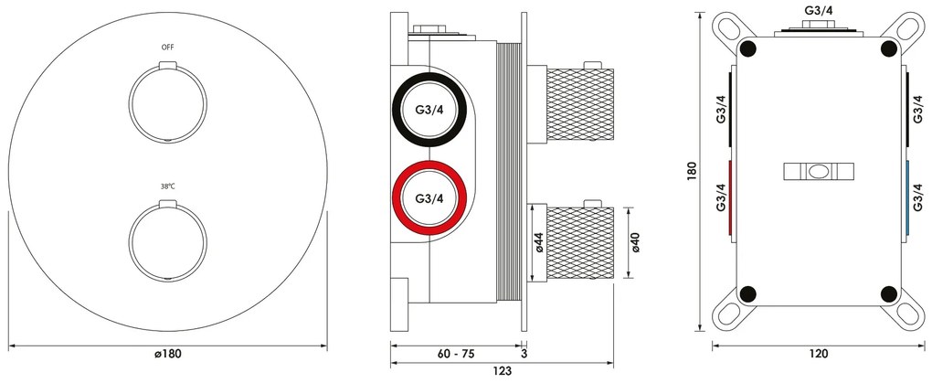 Brauer Chrome Carving thermostatische inbouw regendouche met staafhanddouche, gebogen muurarm, glijstang en hoofddouche 30cm set 88 chroom