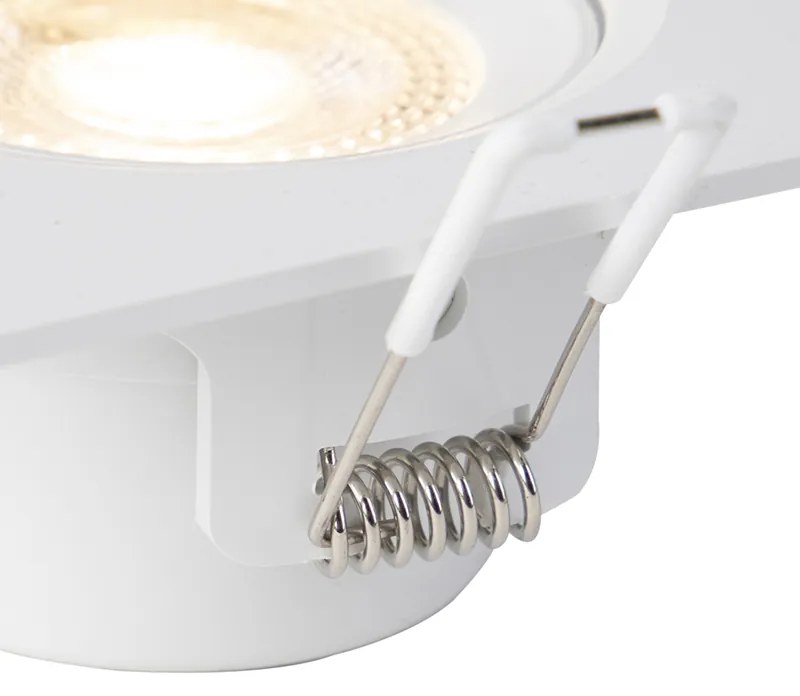 Set van 3 inbouwspots wit incl. LED 3-staps dimbaar - Miu Modern vierkant Binnenverlichting Lamp
