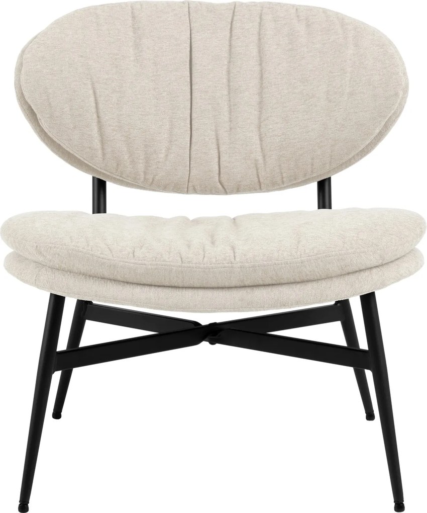SOPHIA Beige (stof Apia 453)/zwart onderstel - RELAXFAUTEUIL STOEL VOOR DE WOONKAMER/HET KANTOOR MET BEKLEDING