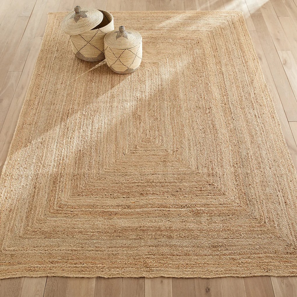 Vloerkleed in jute, formaat XL, handgevlochten, Hempy