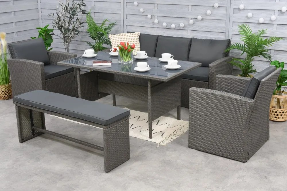 Marsylia Garden Point antraciet technorattan tuinmeubelen