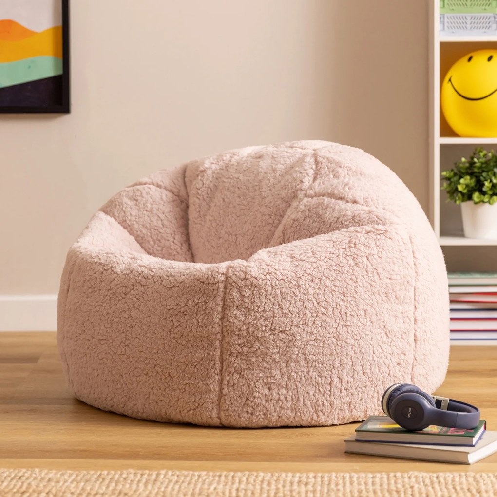 Cloudy Kinder Zitzak Teddy - Lichtroze