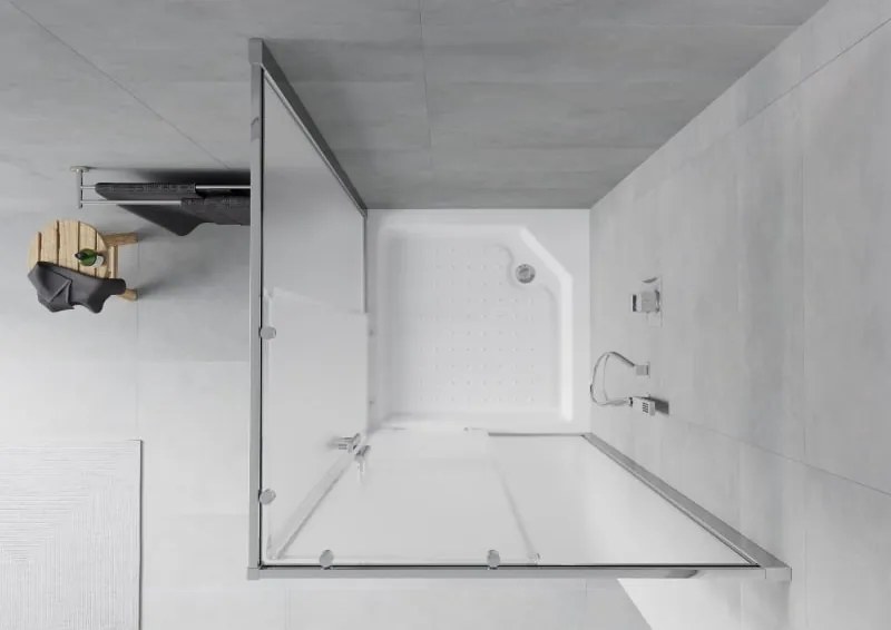 Mexen Rio vierkante douchecabine 90 x 90 cm, matglas, chroom + douchebak, wit - 860-090-090-01-30-4510