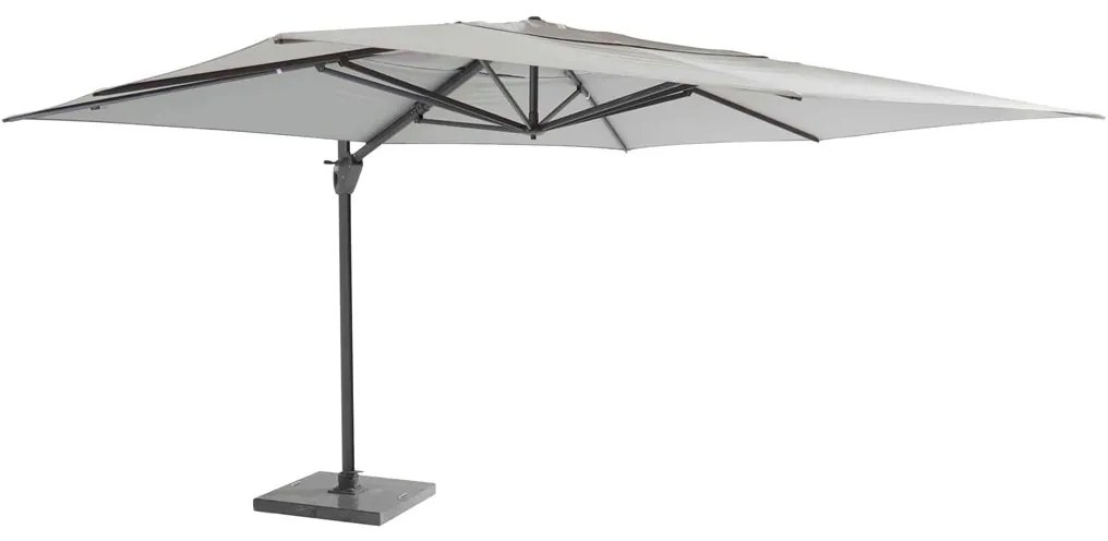 4 Seasons Outdoor Hacienda parasol 300 x 400 cm mid grey, antraciet frame  Parasol     weerbestendig