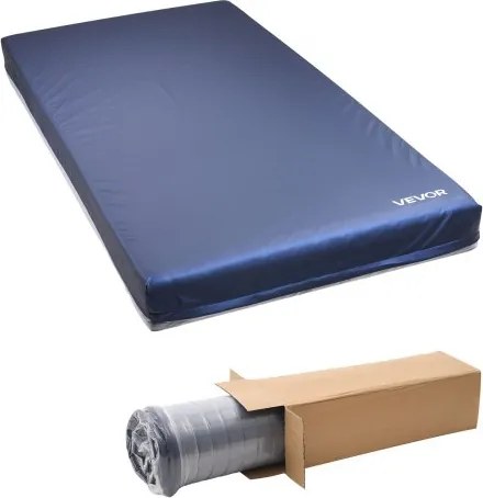 VEVOR verpleegmatras, draagvermogen 227 kg, medisch dubbellaags schuimmatras, waterdicht, voor de behandeling van decubitus in verpleeghuizen en thuiszorg, 2030 x 914 x 153 mm