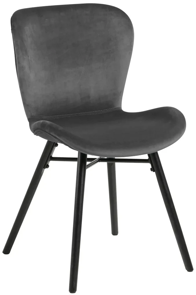 stoel ALTEA velours donkergrijs /poten zwart - modern voor woonkamer / eetkamer