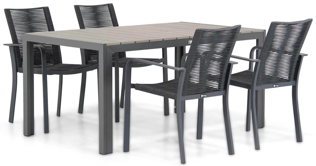 Tuinset 4 personen 155 cm Aluminium Grijs Santika Furniture Santika