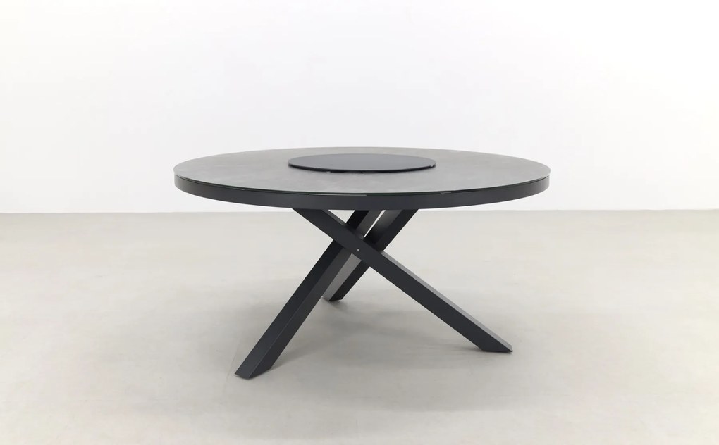 Perth ronde tuintafel - antraciet - ceramic - 150 cm.