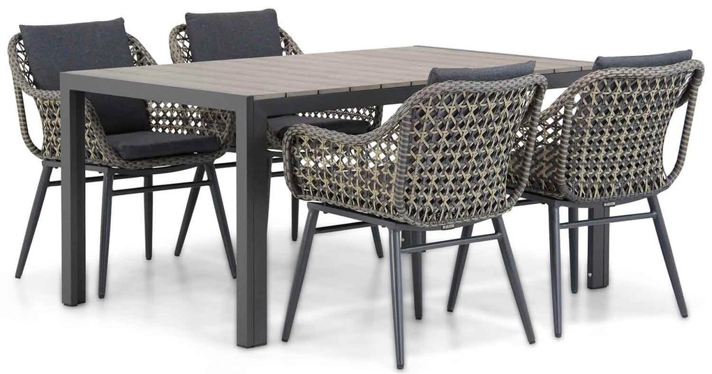 Tuinset 4 personen 155 cm Aluminium/wicker Taupe Lifestyle Garden Furniture Dolphin/Young
