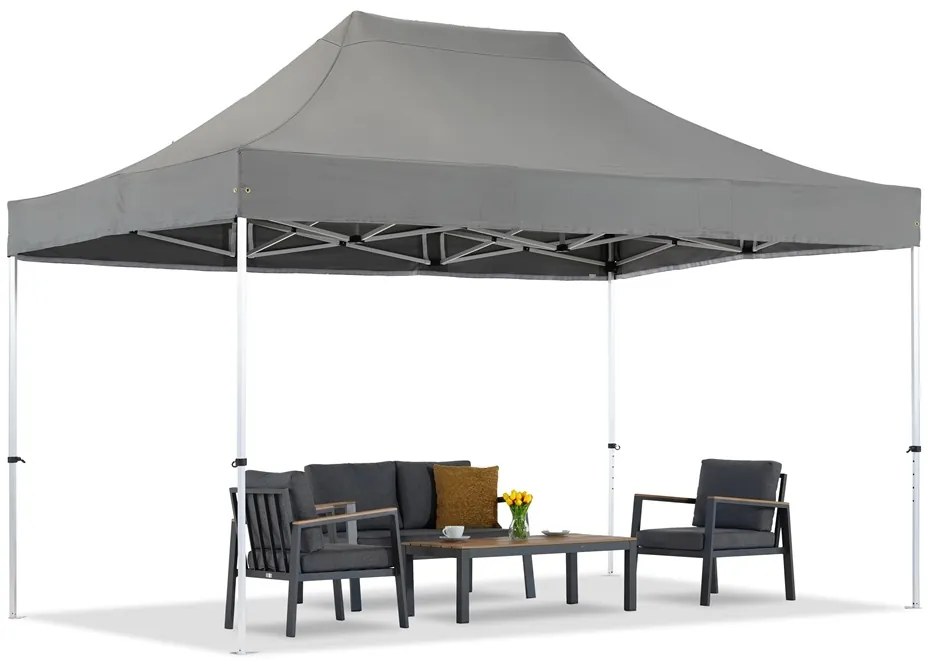 Antraciet tuinpaviljoen Manta 3 x 4,4m Garden Point
