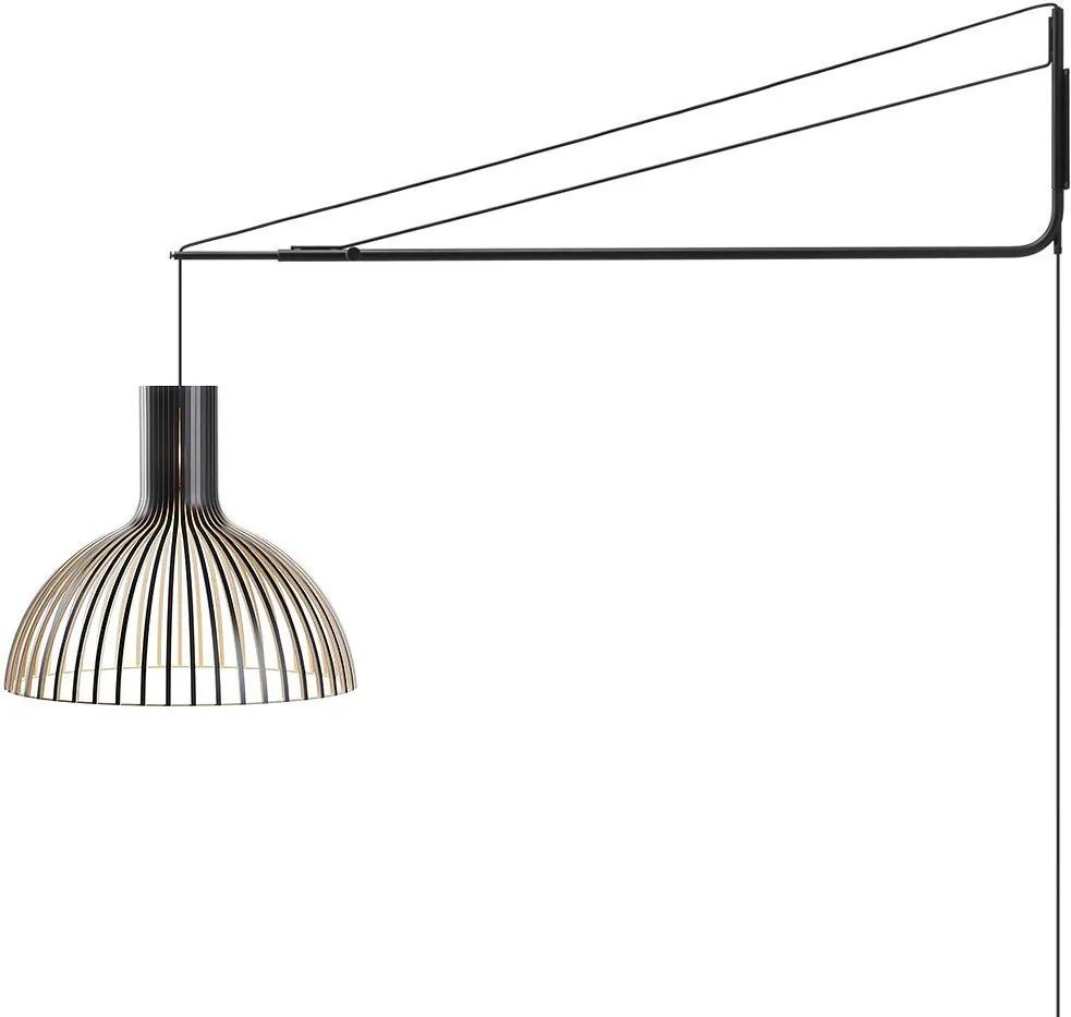 Secto Design Victo 4250 hanglamp LED met zwarte wandbeugel zwart