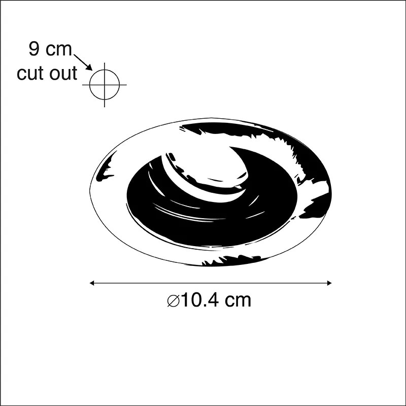 Smart moderne inbouwspot staal met zwart incl. Wifi GU10 - Rondoo
