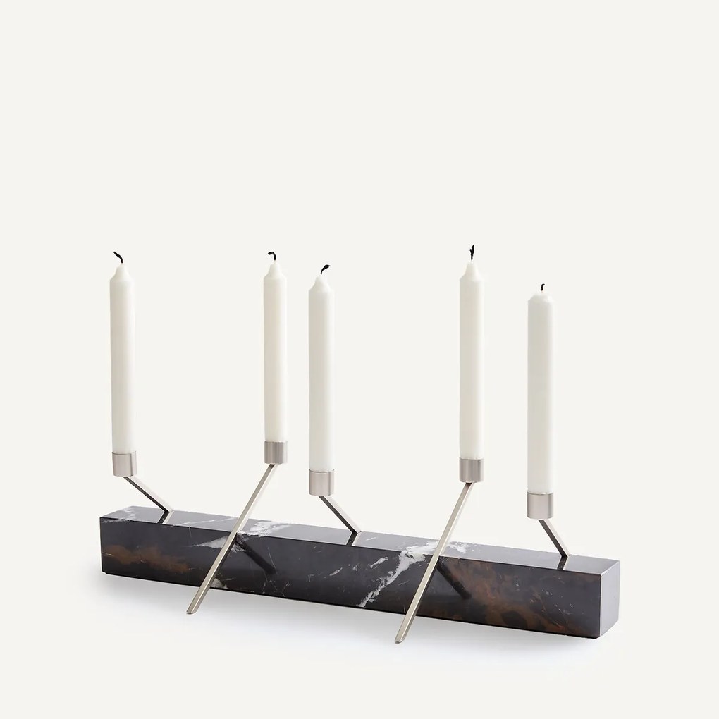 Marmeren kandelaar voor op tafel, hoogte 21,3 cm, SEBASTIANO
