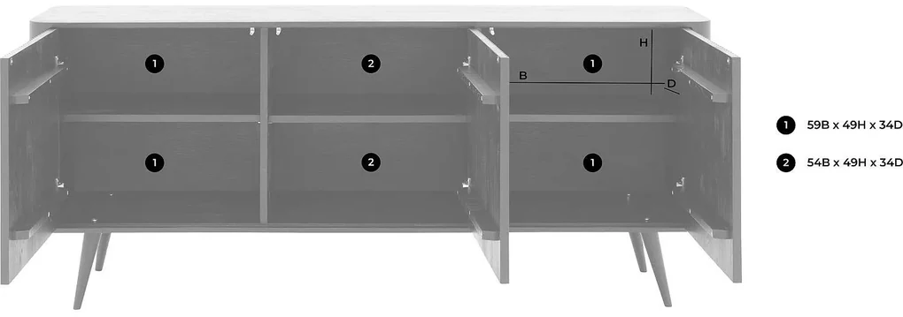 Goossens Dressoir Seppe, 3 deuren