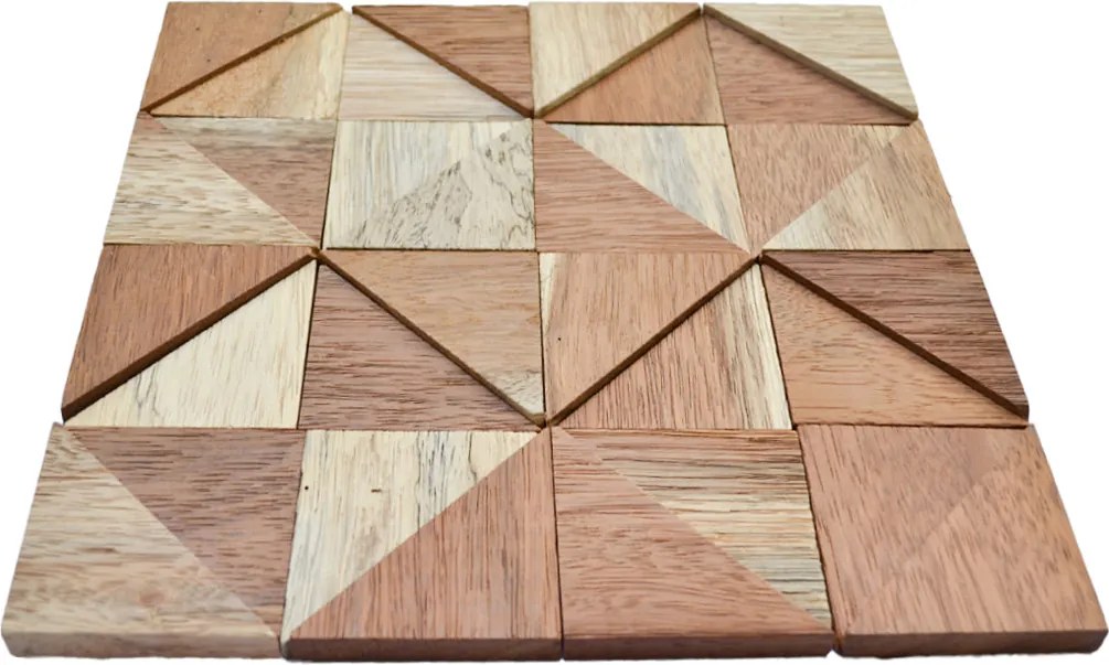 Houten Mozaïekpaneel | Merbau Hout | 30×30 cm | Hout | Tegel