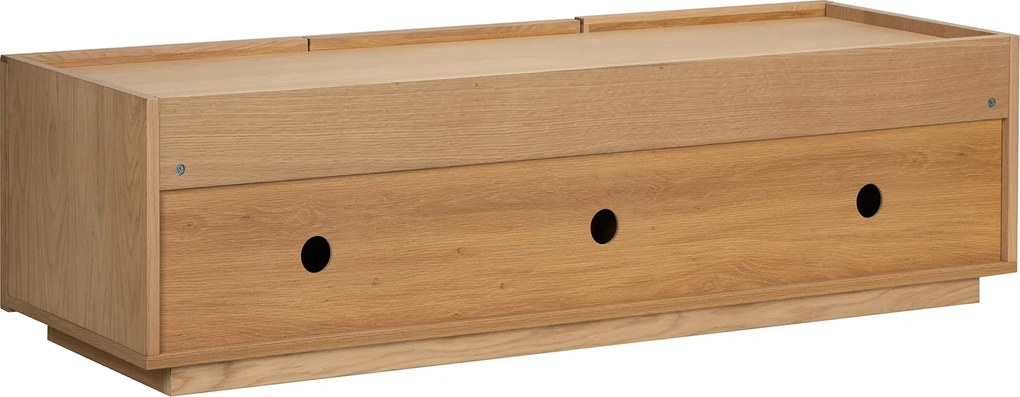 Tv-meubel Eiken Met Stoffen Deuren 150 Cm - 150x40x40cm.