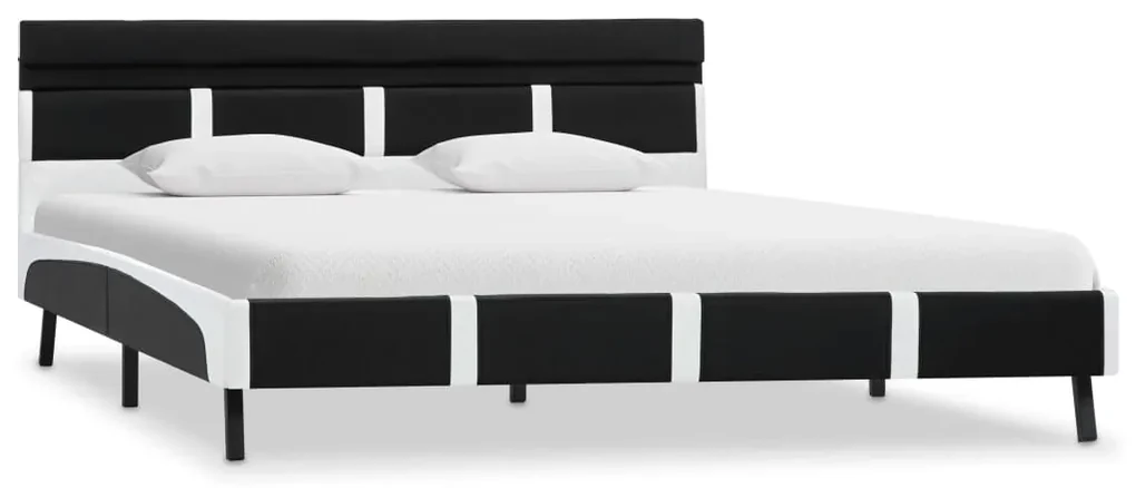 vidaXL Bedframe met LED kunstleer zwart 140x200 cm