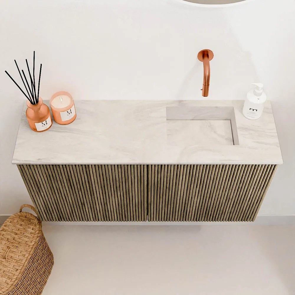 Mondiaz Joya DLux 80cm toiletmeubel dusk met wastafel faye rechts zonder kraangat ostra