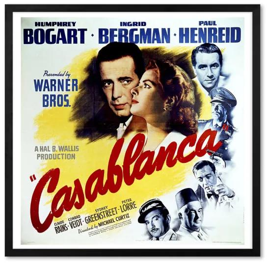Casablanca filmposter, ingelijste print, 50x40, multi