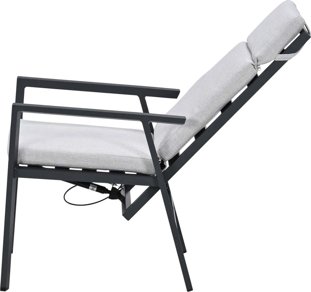 Garden Impressions Kasper tuinset 5-delig - tuintafel 160x84 cm donker grijs