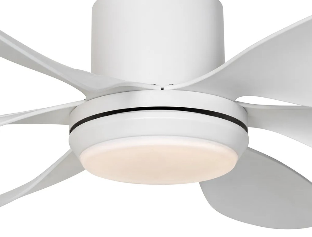 Plafondventilator met lamp wit 137cm incl. LED dimbaar met afstandsbediening - Tak Modern rond Binnenverlichting Lamp