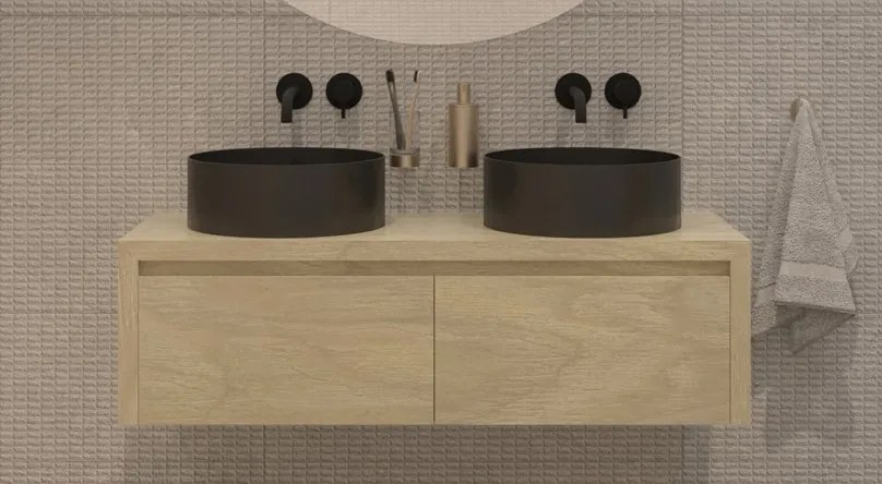 Gliss Design Ares badmeubel 120cm 2 lades corn silk zonder waskom
