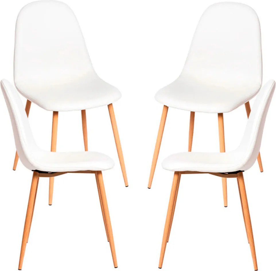 Set 4 Teok Kunstlederen Stoelen