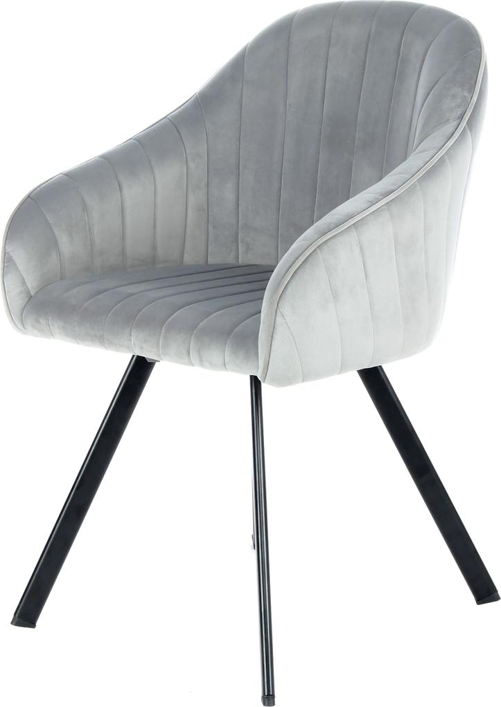 Hearthome & Living | Stoel Jules set van 2 diepte ca. 59cm (lengte / diepte) x 56cm (breedte) zilverkleurig stoelen fluweelachtige hoes: 100% polyester, meubels stoelen & fauteuils