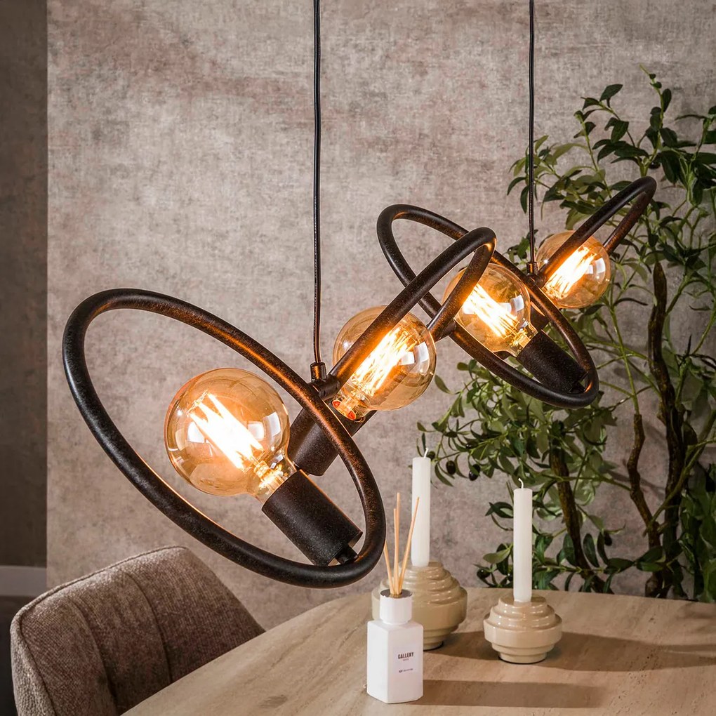 Hanglamp 4-lichts Zwart