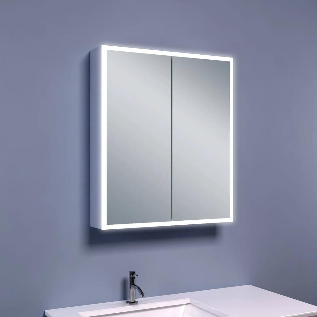 BWS LED Spiegelkast Aluminium Quali Met Rand Verlichting 60x70x13 cm