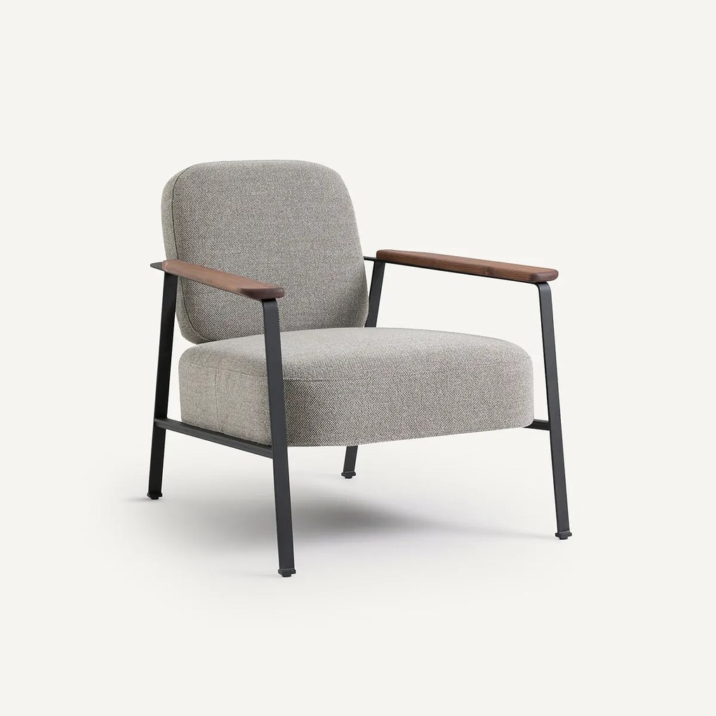 Stalen metalen fauteuil met gevlochten gemêleerde stof, Abraxas