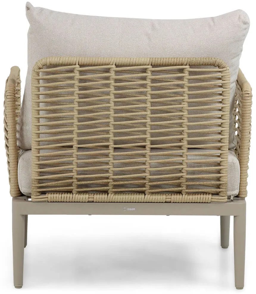 Stoel en Bank Loungeset 4 personen Wicker/Aluminium/Aluminium/wicker Taupe  Coco Ibiza