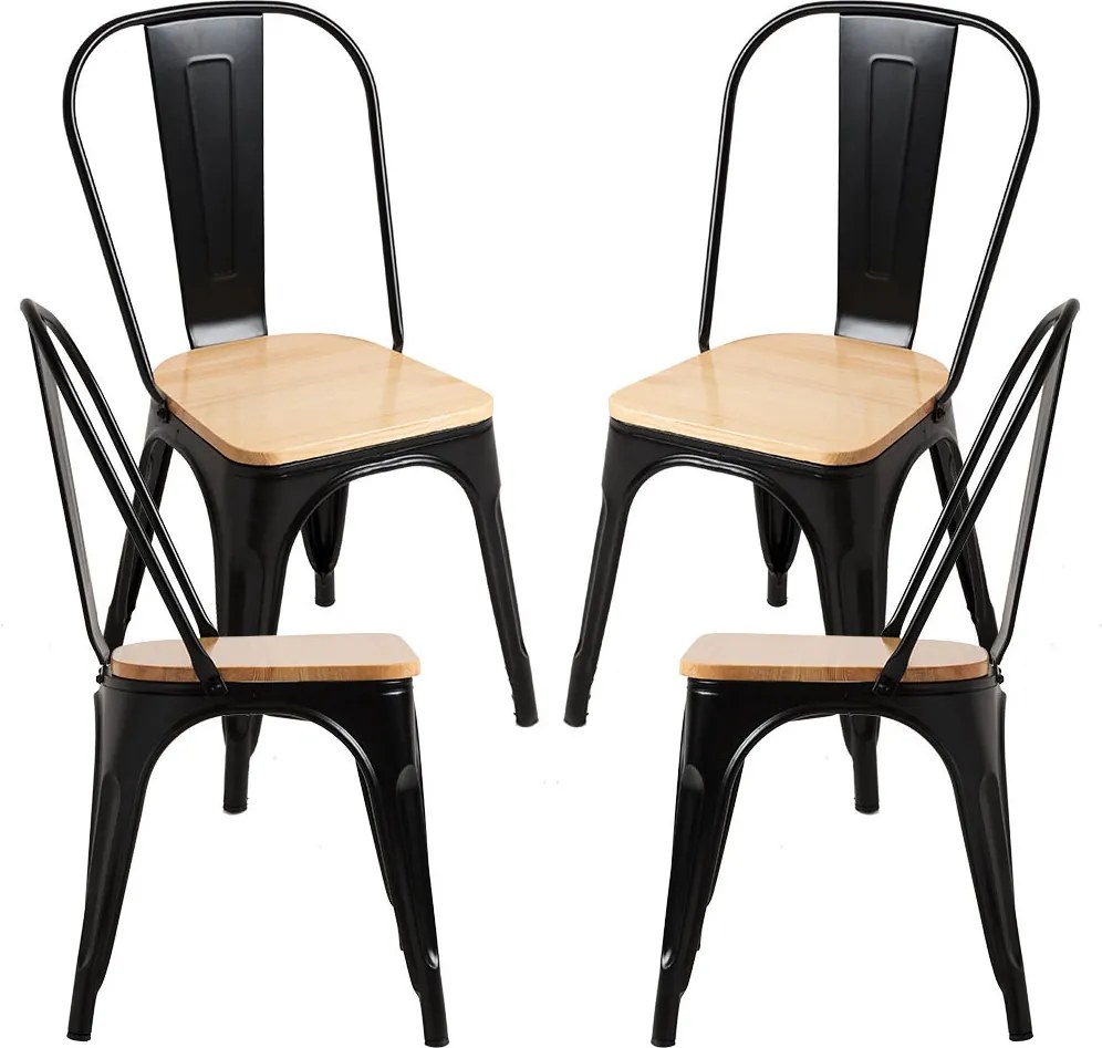 Set 4 Torix Natuurlijk Houten Stoelen