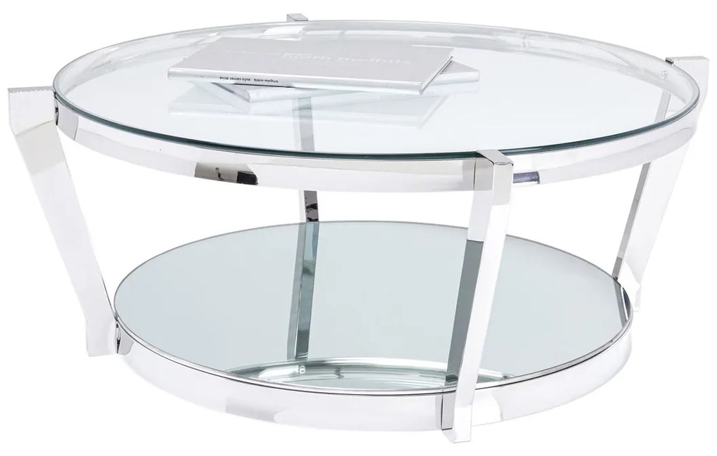 Kare Design Monocolo Silver Zilveren Salontafel Rond - 90 X 90cm.