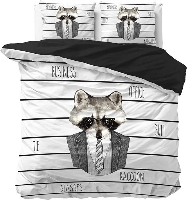 DreamHouse Bedding Business Raccoon - Wit 1-persoons (140 x 220 cm + 1 kussensloop) Dekbedovertrek