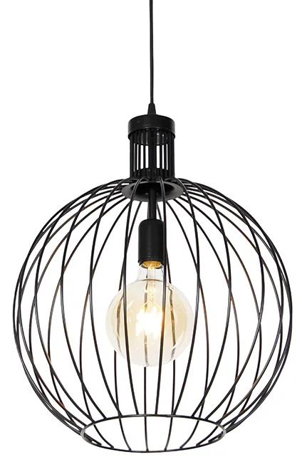 Eettafel / Eetkamer Design hanglamp zwart 40 cm - Wire Dos Design E27 bol / globe / rond Binnenverlichting Lamp