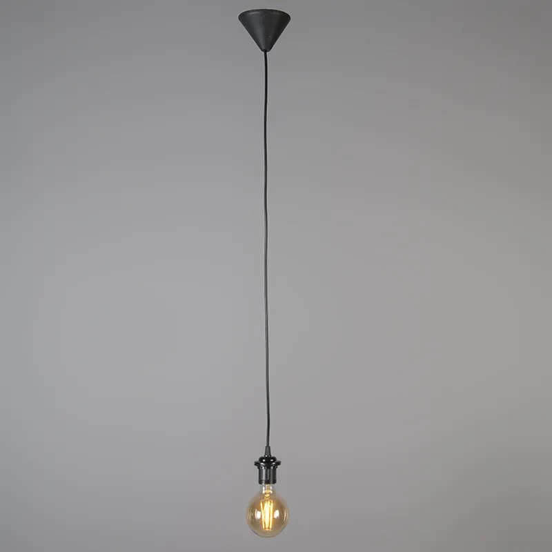 Eettafel / Eetkamer Moderne hanglamp zwart met witte kap 45 cm - Pendel Modern E27 rond Binnenverlichting Lamp