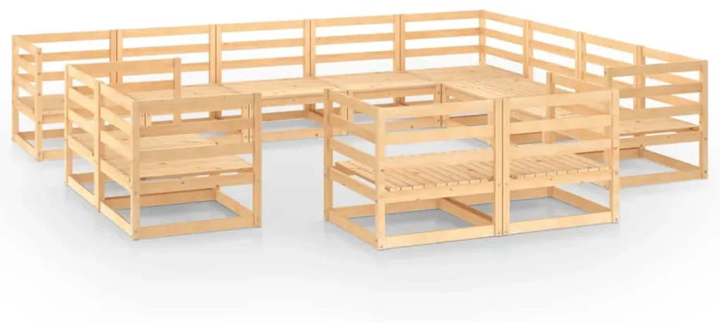 vidaXL 12-delige Loungeset massief grenenhout