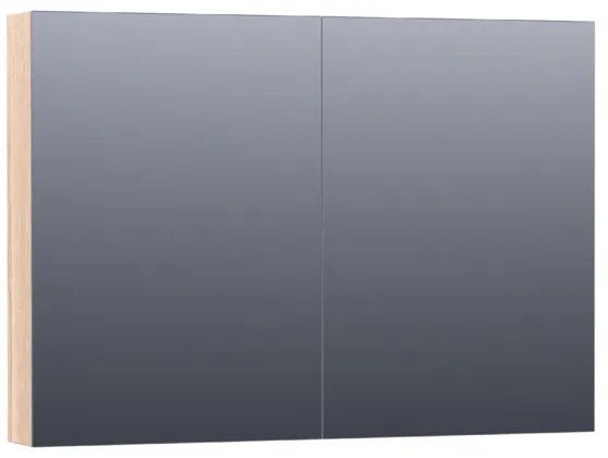 Saniclass Plain Spiegelkast 99x70x15cm White Oak SK-PL100WO