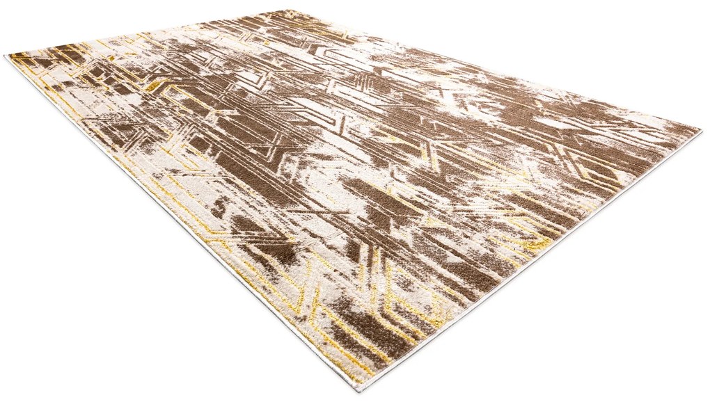 Tapijt MEFE modern B402 Versleten , vintage - Structureel, twee poolhoogte , donker beige