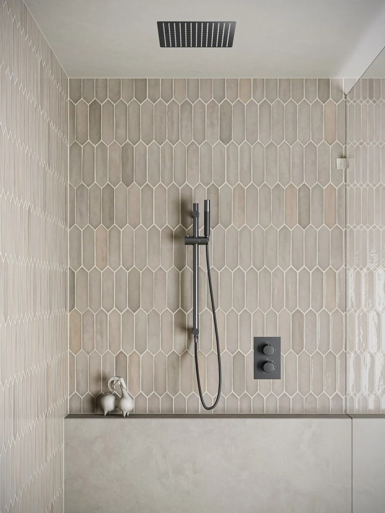 Saniclear Cube Pro inbouw regendouche met inbouw douchekop 30x30cm, glijstang en staafhanddouche verouderd ijzer - gunmetal