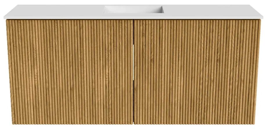 Mondiaz Joya 90cm toiletmeubel oak met wastafel faye midden zonder kraangat talc