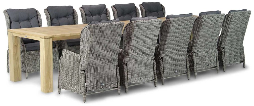 Tuinset 12 personen 400 cm Wicker Taupe Garden Collections Edingburgh/Brighton