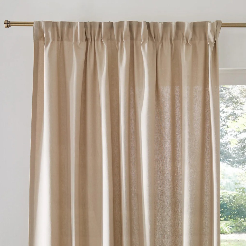 Puur katoenen gordijn, met aangerimpele bies en golf, Scenario