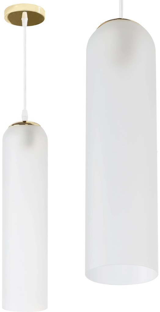 Hangende Glazen Plafondlamp Wit Goud APP665-1CP