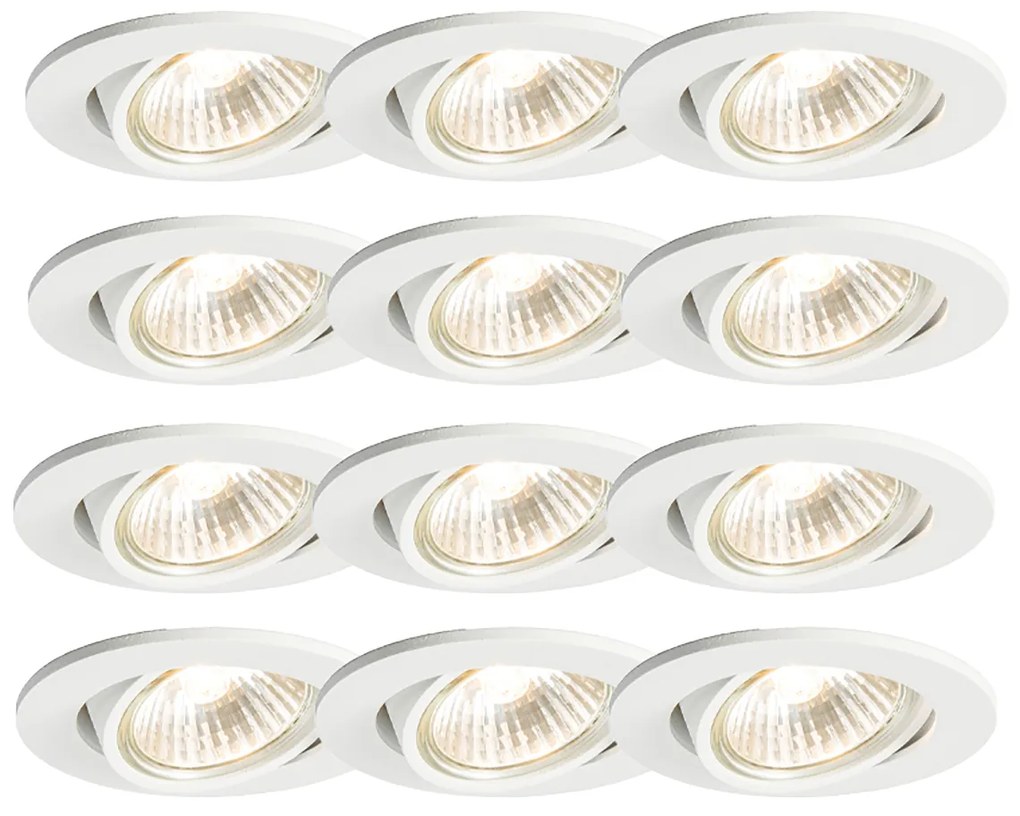 Set van 12 inbouwspots wit kantelbaar - Cisco