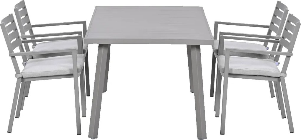 Garden Impressions Amarillo tuinset 5-delig taupe - Milou tuintafel 160x90 cm