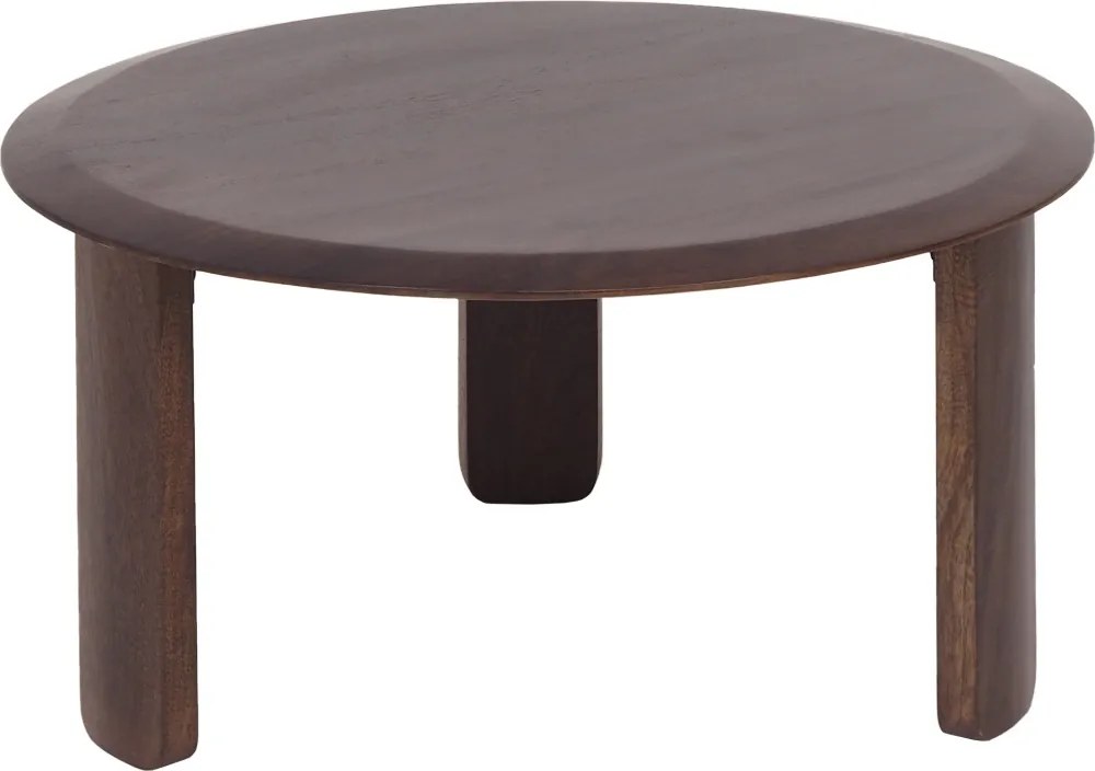 Set Van Twee Ronde Salontafels Bruin - 70 X 70cm.