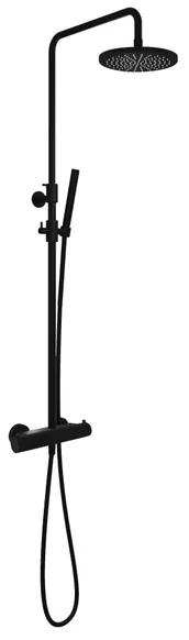 Hotbath Cobber X SDS9 thermostatische regendoucheset met 20cm ronde hoofddouche staafhanddouche zwart mat SDSX9BL